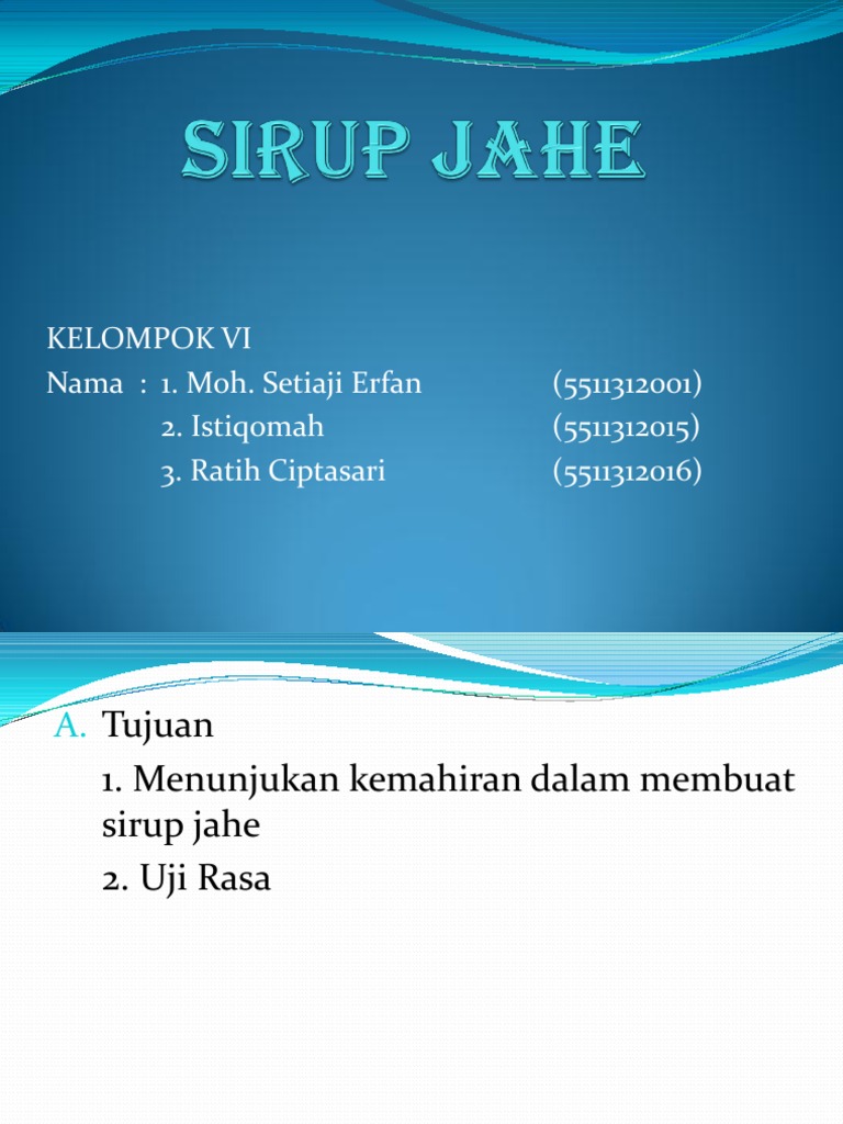 Ppt Sirup Jahe