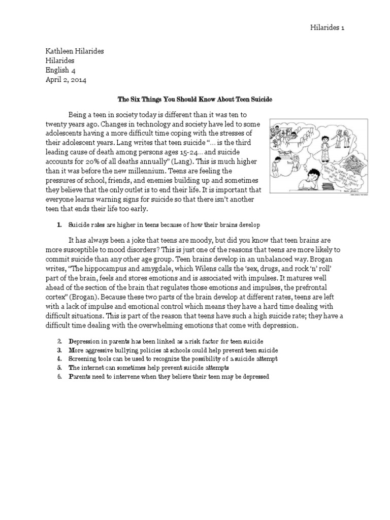 Teenage suicide essay outline 07 image