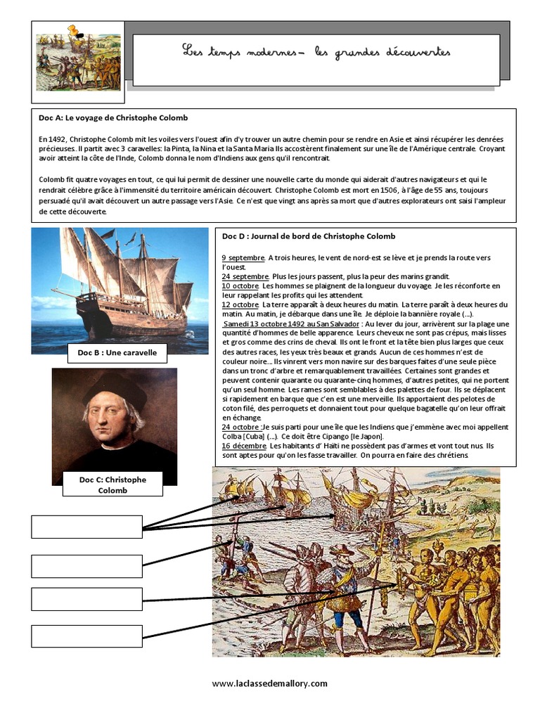 Combien De Temps Dure Le Voyage De Christophe Colomb Grandes Decouvertes | PDF | Grandes découvertes | Christophe Colomb