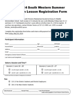 2014 Swim Lesson Registration Form