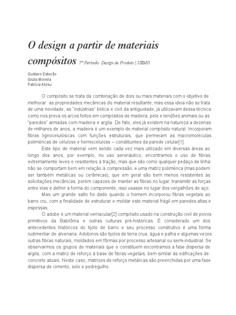 Propriedades e aplicações dos materiais compósitos na engenharia e na ...