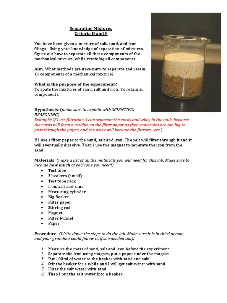 Solubility Lab Report PDF Filtration Mixture