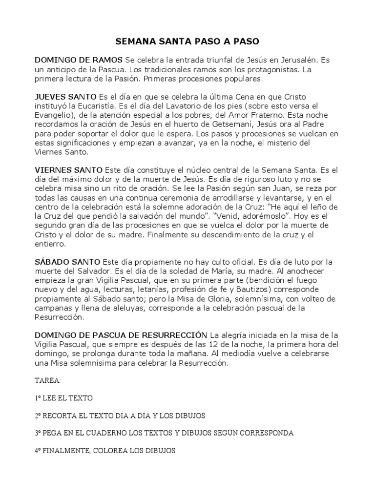Ficha Semana Santa Paso A Paso | PDF | Arte