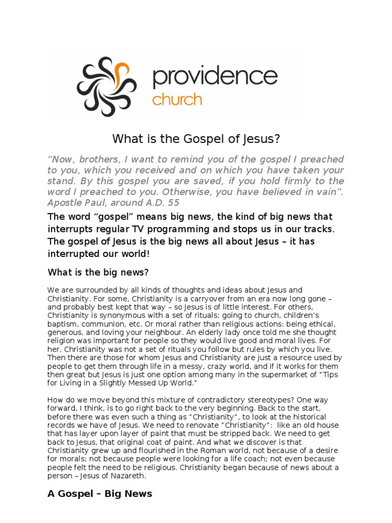 Understanding the Gospel of Jesus | PDF | The Gospel | Jesus