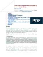 Método de Enseñanza de Resolución de Problemas en El Aprendizaje de Las Matemáticas