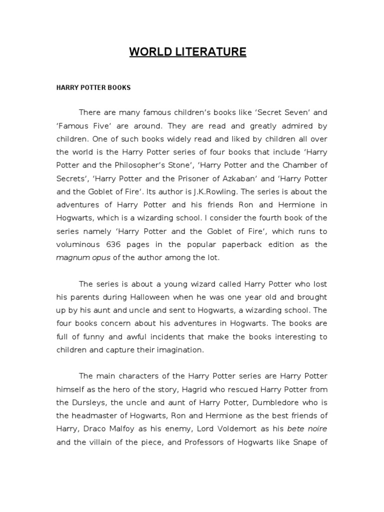 Harry Potter Series Overview and Insights | PDF | Harry Potter | Magic ...