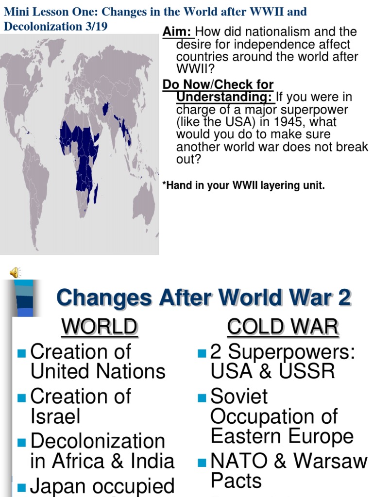 ChangesinWorldAfterWW2 and Decolonization | PDF | Israel | World Politics