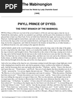 Mabinogi Penance Welsh Mythology