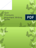 Quiz Pronouns Argument Writing: Eng100BC