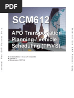 SCM612 - APO Transportation Planning - Vehicle Scheduling (TP-VS)