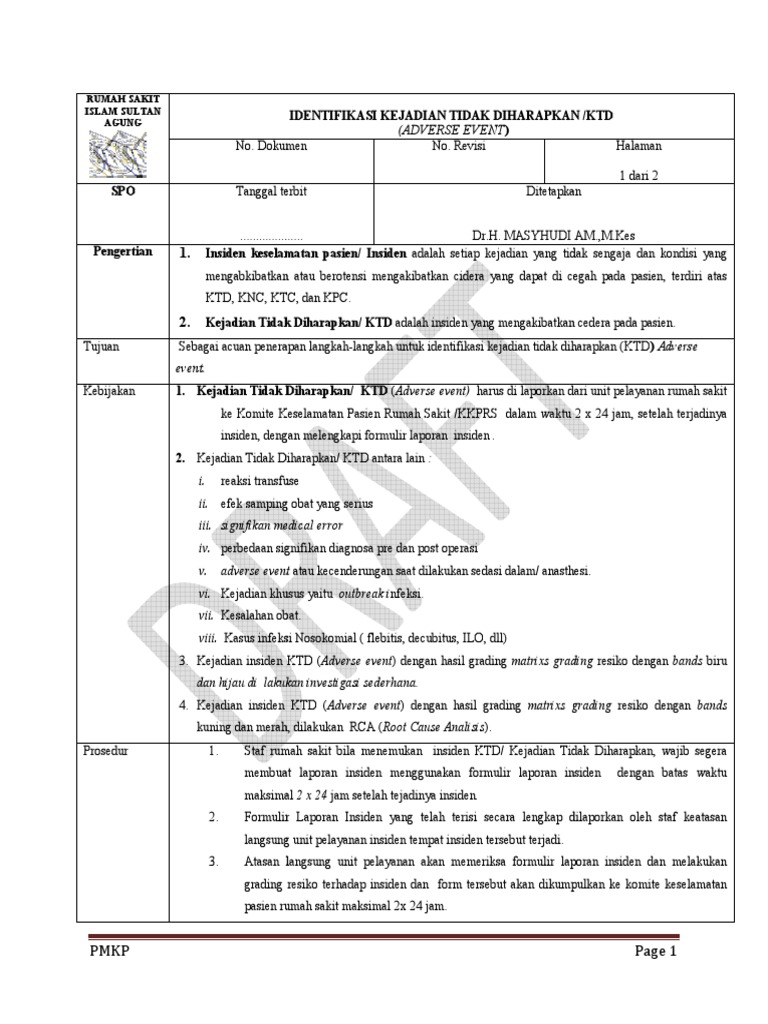 Identifikasi KTD dalam Keselamatan Pasien | PDF