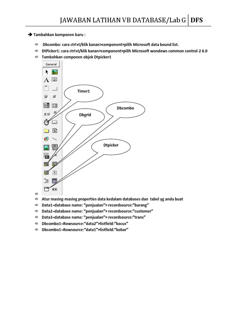 VB Database Component Setup Guide | PDF | Teaching Methods & Materials ...