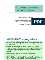 Production Management - Introduction - 1