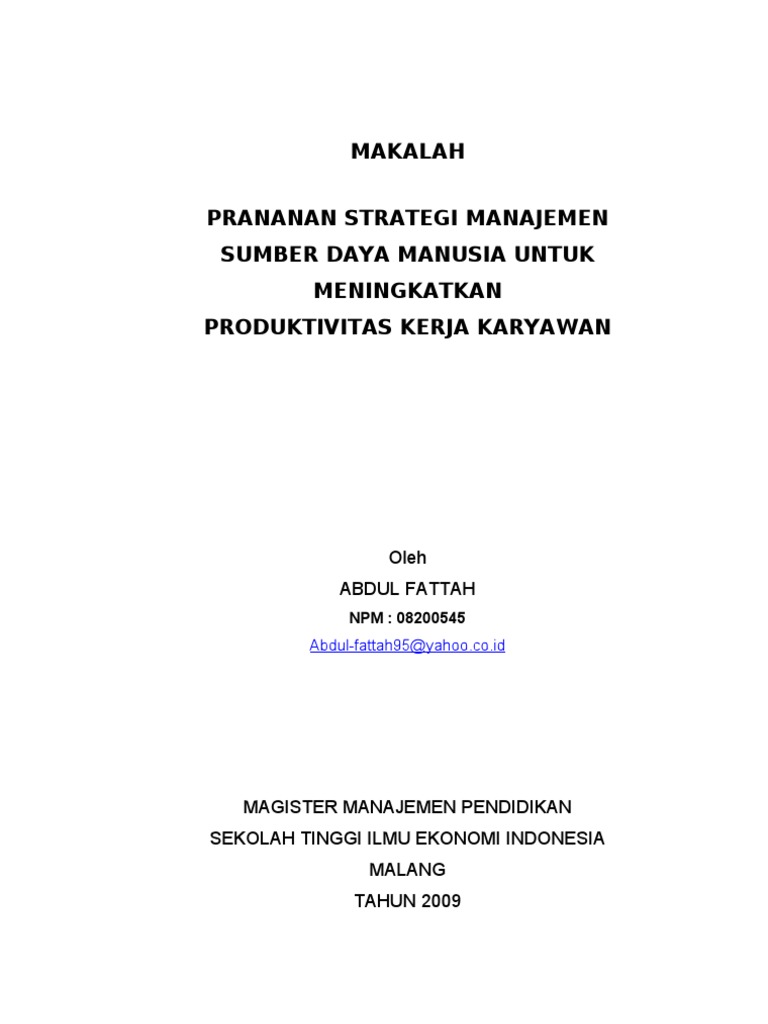 Makalah Msdm