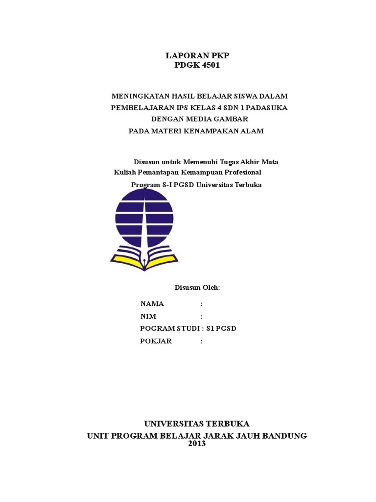 142518872 Laporan Pkp Ips Kelas 4 Sd Dengan Metode Media Gambar