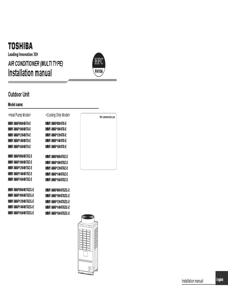 Toshiba Multi-Type AC Installation Guide | PDF | Pipe (Fluid Conveyance ...