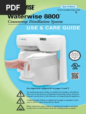 Waterwise 8800 Manual Ac Power Plugs And Sockets Distillation
