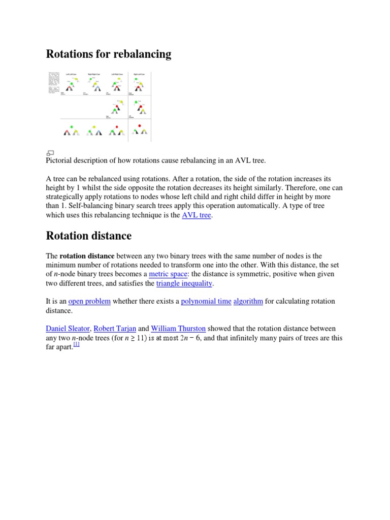 AVL Tree Rotations for Rebalancing | PDF