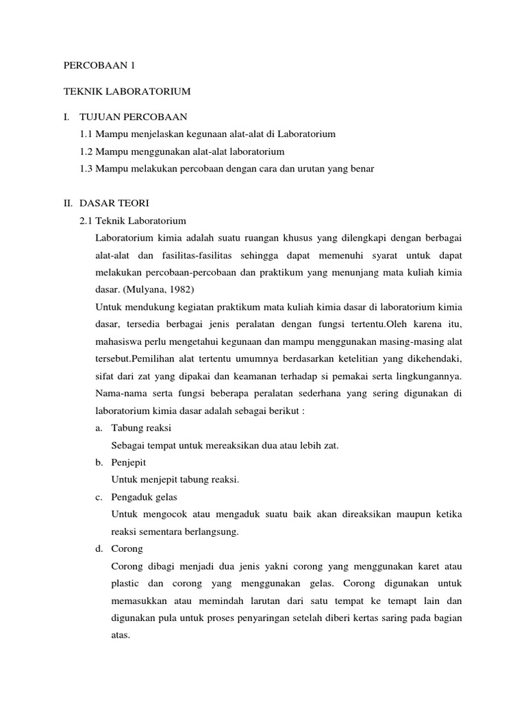 Teknik Laboratorium Kimia Dasar | PDF