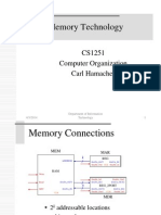Memory Technology: CS1251 Computer Organization Carl Hamacher