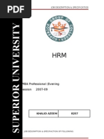 Download Job Description  specification by Khalid Azeem SN21607826 doc pdf
