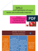 Evaluation and Exploitation of Course Books and Multimedia Materials