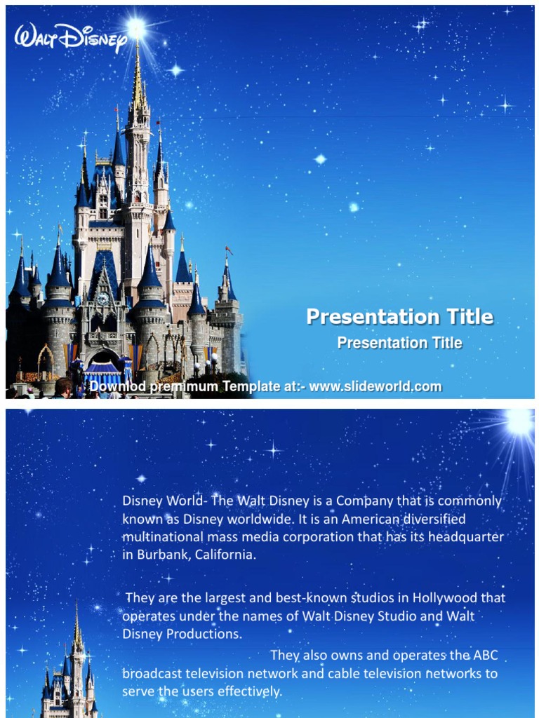 Disney World Powerpoint Template SlideWorld Page Layout Graphics
