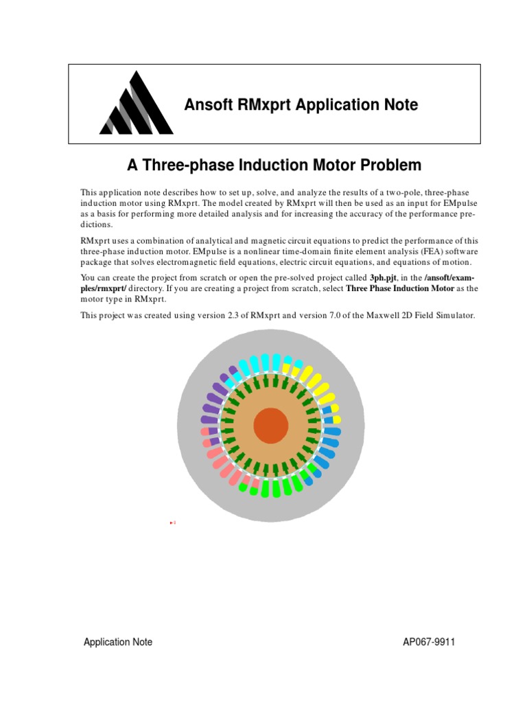 3 Phase IM RMXPRT Application Note | PDF | Electromagnetic Induction ...
