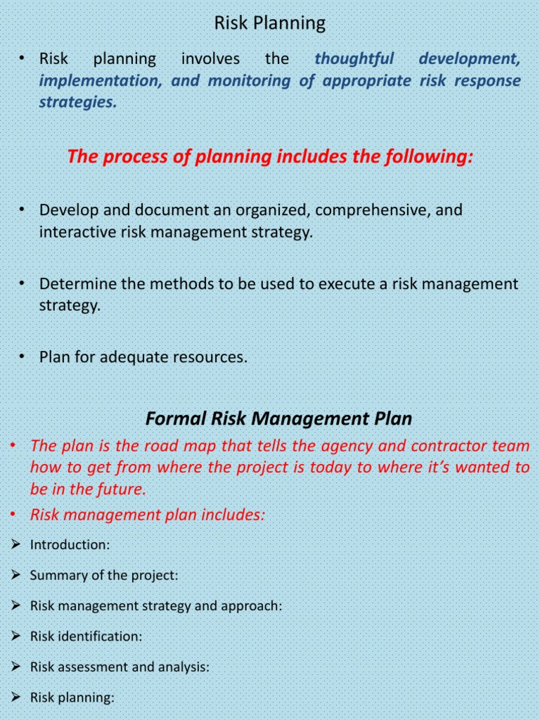Risk Mitigation and Planning Strategies | PDF | Risk Management ...