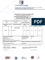 International Limited: Certificate of Visual Examination