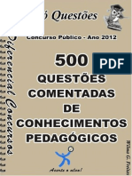 500 questões comentadas conhecimentos pedagógicos
