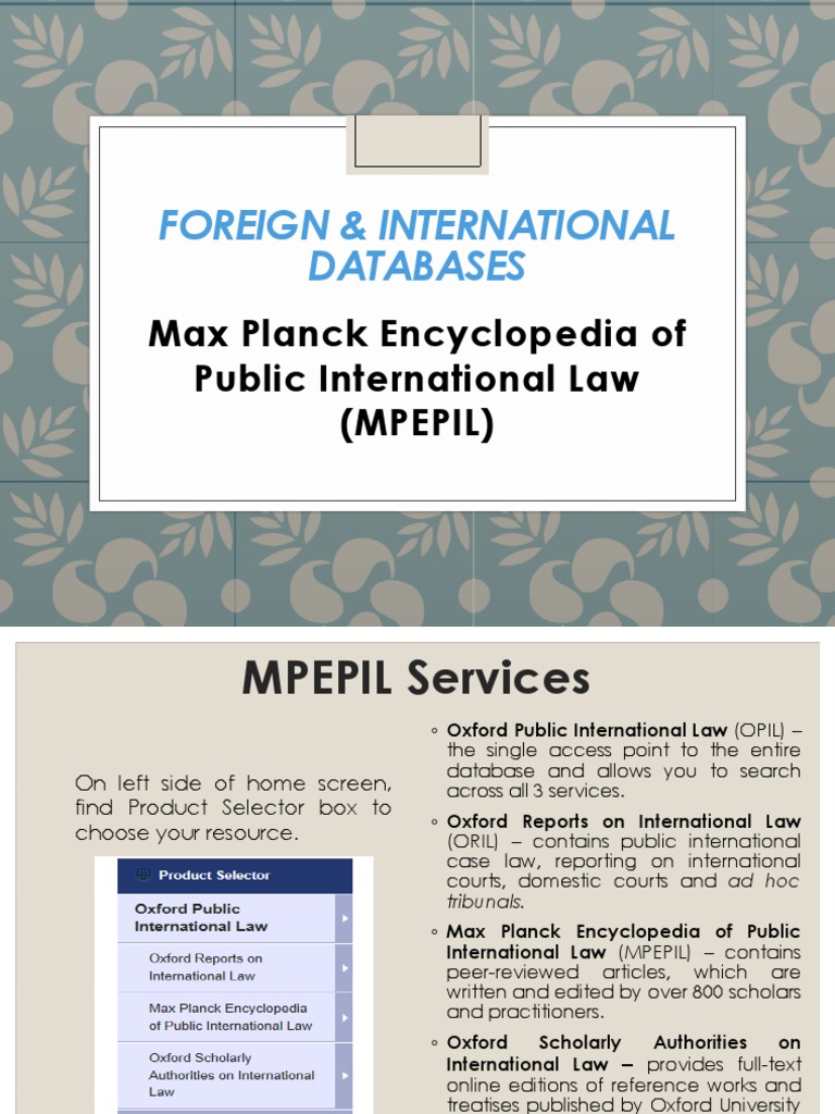 Max Planck Encyclopedia of Public International Law Tutorial PDF
