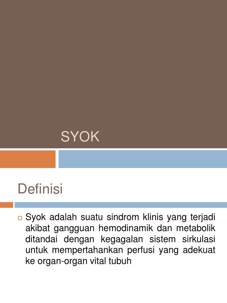 Jenis dan Penanganan Syok Medis | PDF