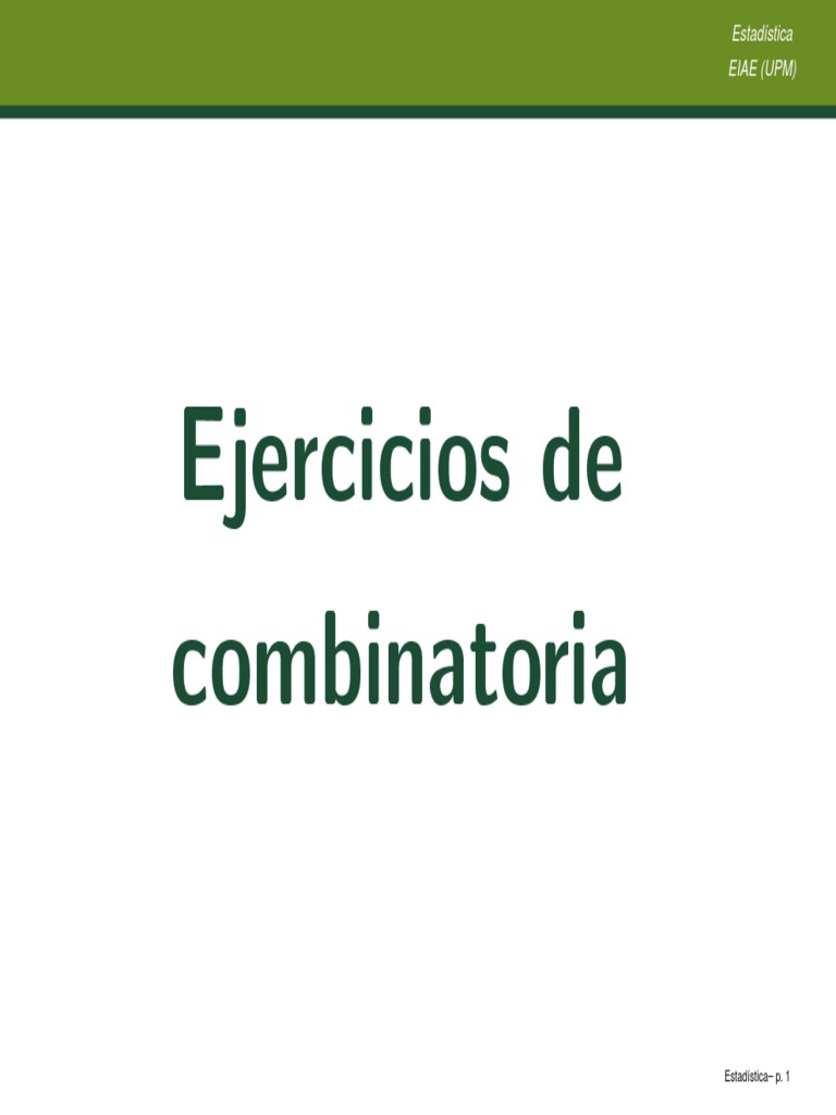 Probabilidades y Combinaciones en Estadística | PDF | Jugando a las ...