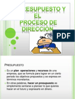 El Presupuesto y El Proceso de Dirección