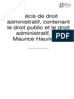 Précis de droit administratif, contenant le droit public et le droit administratif, par Maurice Hauriou
