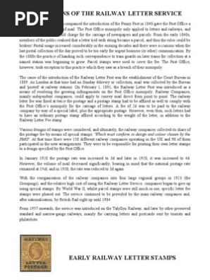 The Origins of the Raliway Letter Post in Great Britain