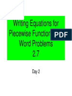 Writing Equations For Piecewise Functions and Word Problems Word Problems 2.7