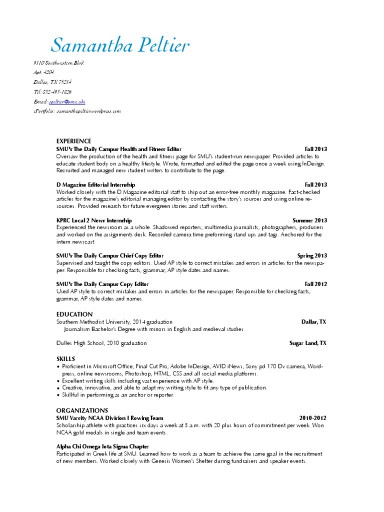 Resume Spring 2014 | PDF | Career & Growth