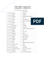 Vocabulary Match-up Worksheet Lesson 4-5