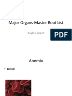 Major Organs-Master Root List