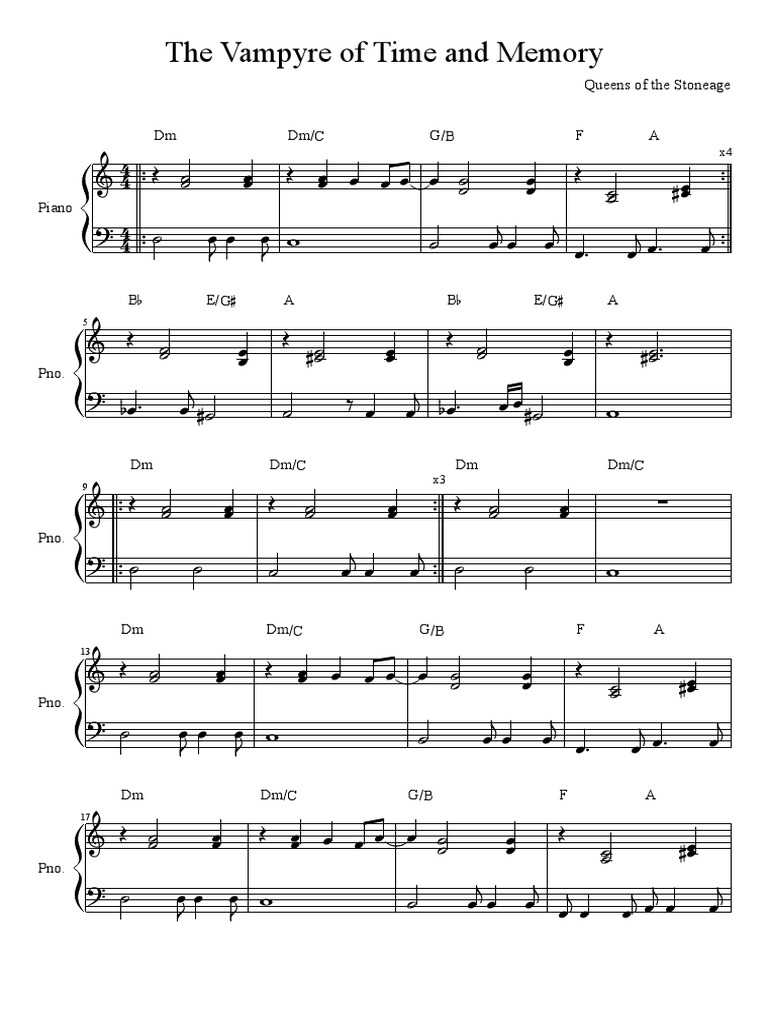 The Vampyre Of Time And Memory Piano