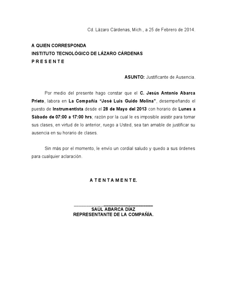 JUSTIFICANTE LABORAL