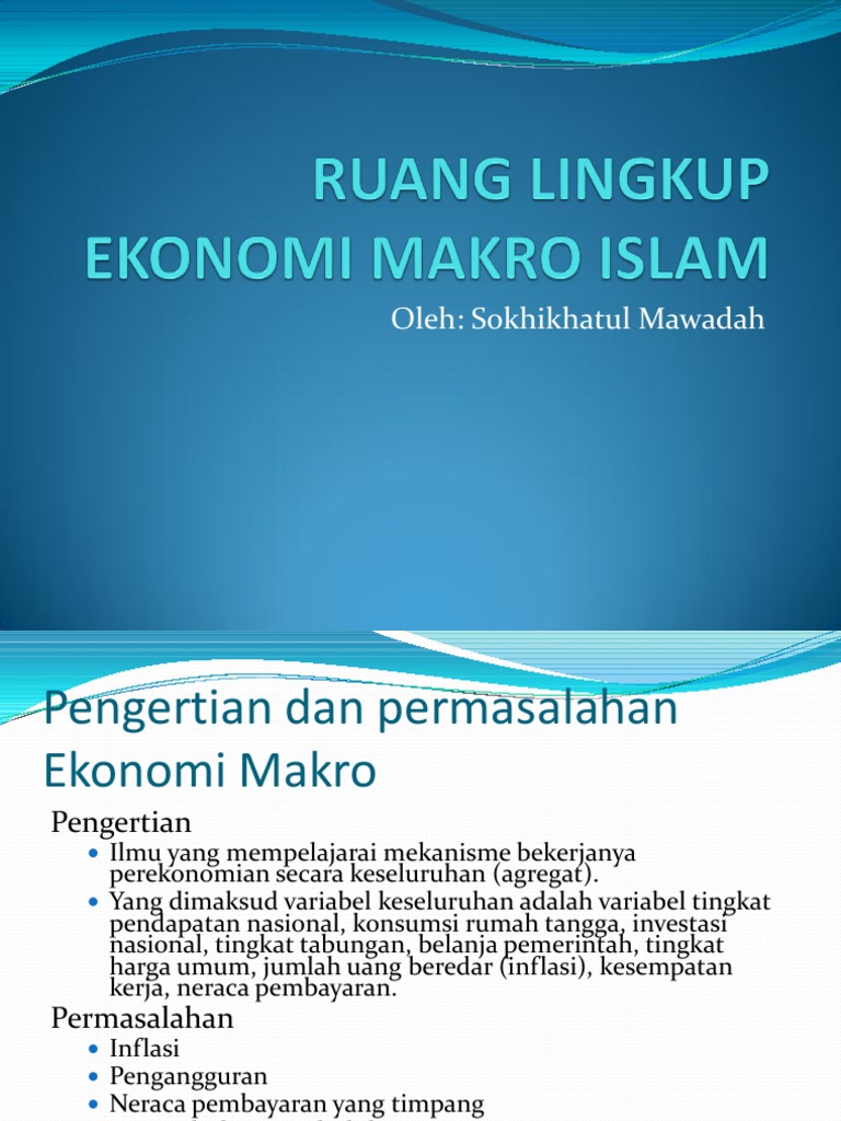 Ruang Lingkup Ekonomi Makro Islam