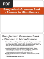 Bangladesh Grameen Bank - Pioneer in Microfinance