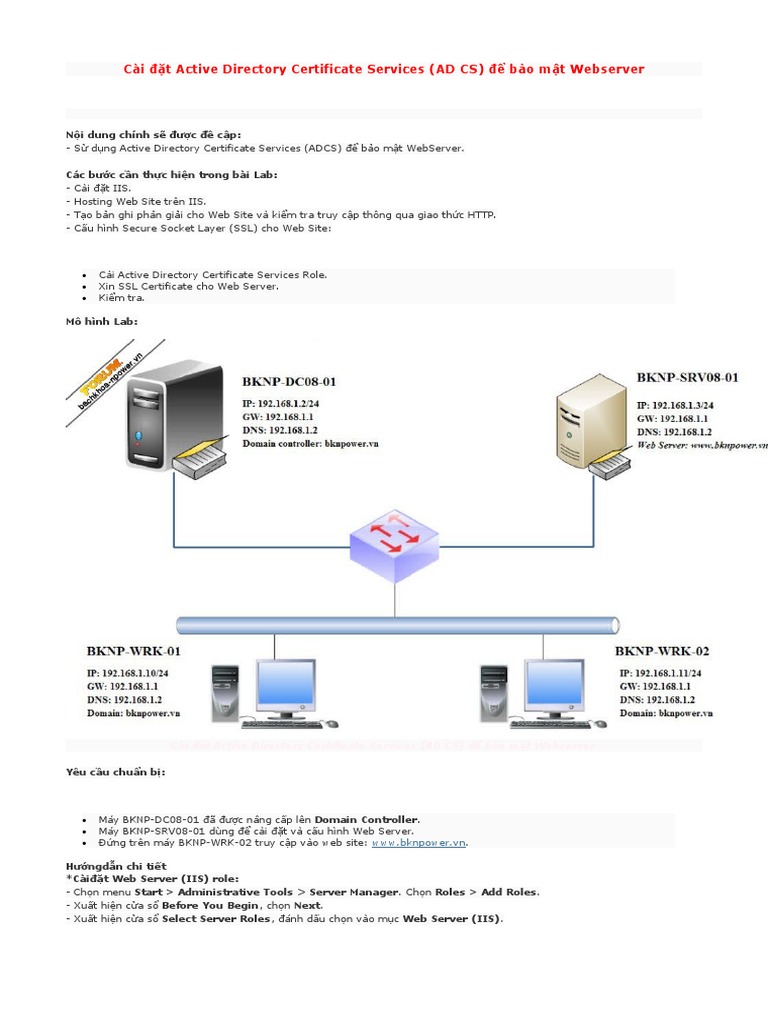 31 Cai Dat Active Directory Certificate Services Ad Cs de Bao Mat | PDF