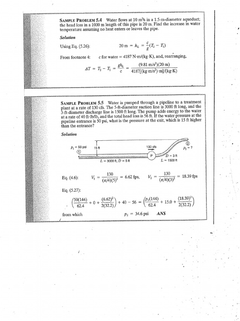 Hydraulics Sample Problems