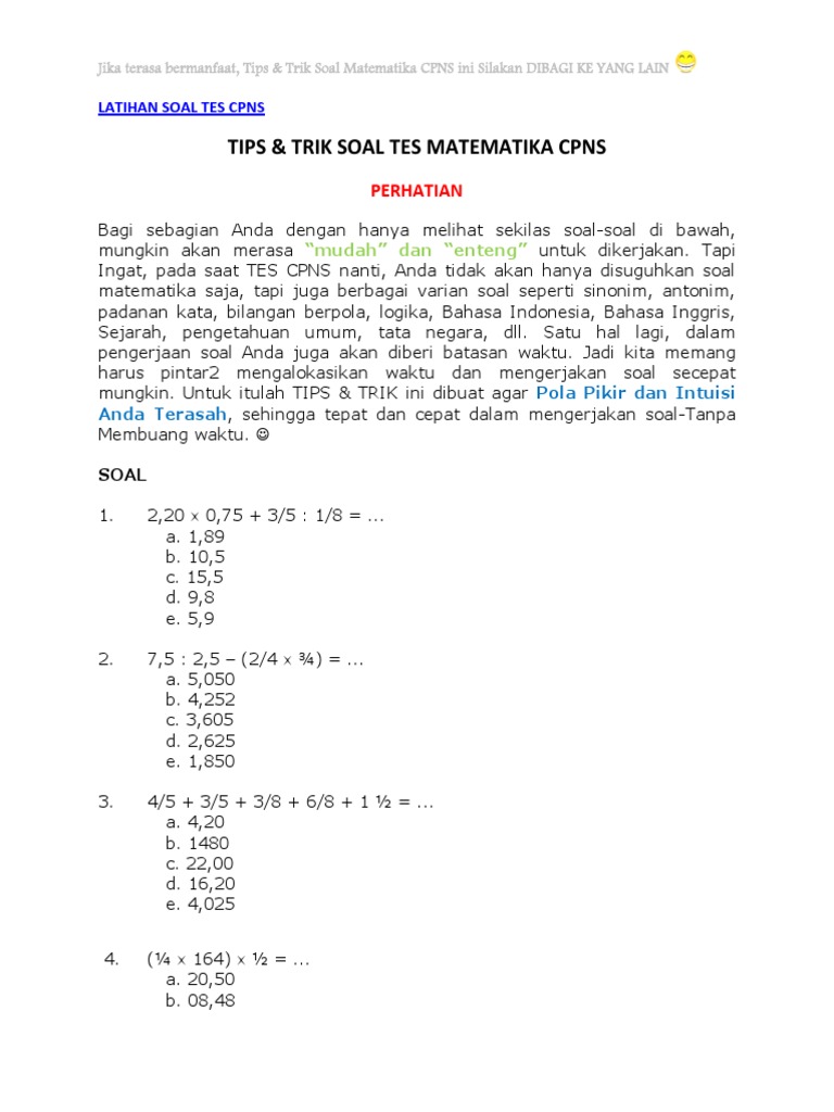 49++ Cara menjawab soal cpns mqtematika ideas