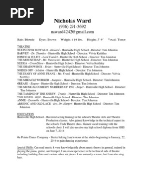 Acting Resume