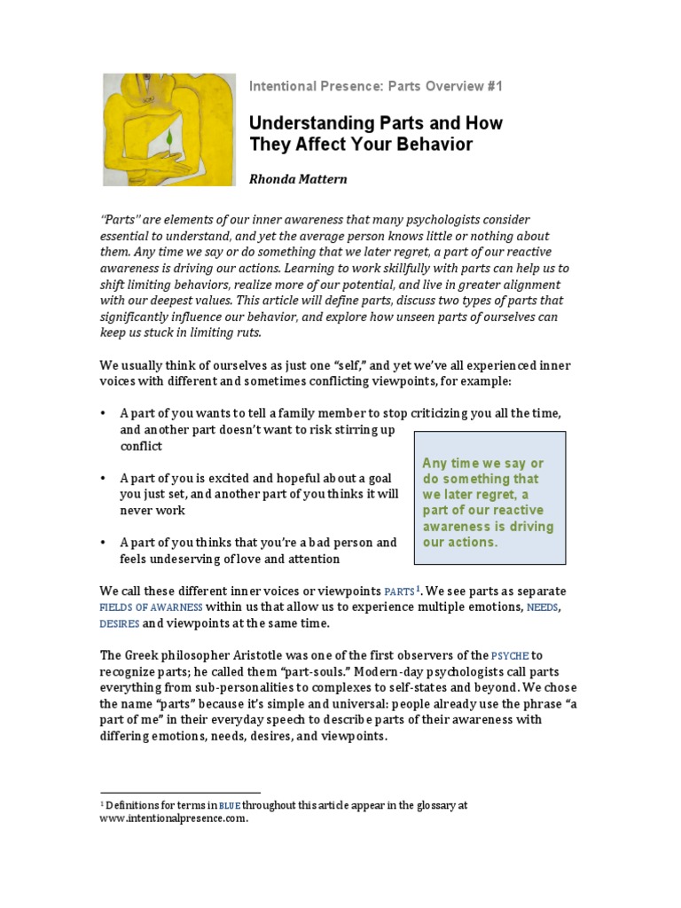 Understanding Inner Parts and Behavior | PDF | Anger | Awareness
